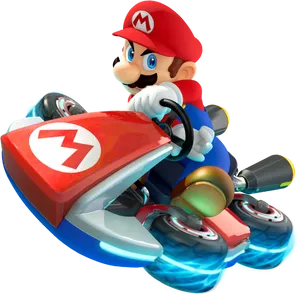 Mario Kart Racing Action PNG image