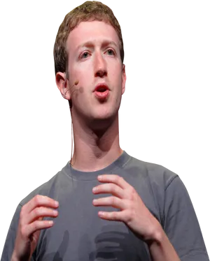 Mark Zuckerberg Speaking Event PNG image