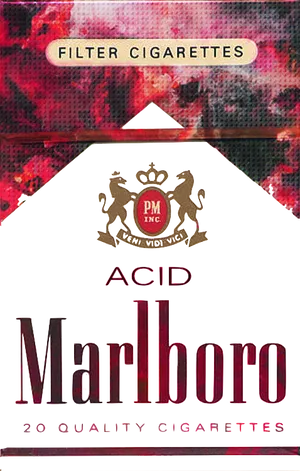 Marlboro Acid Cigarette Pack Design PNG image