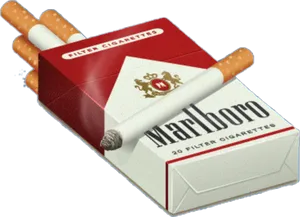 Marlboro Cigarette Packand Cigarettes PNG image