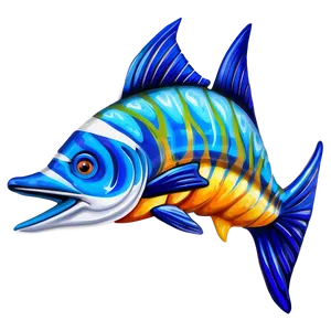 Marlin Jumping Art PNG Cdr35 PNG