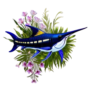 Marlin With Flowers PNG 40 PNG