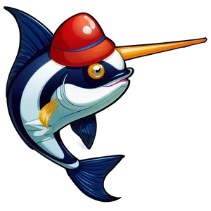 Marlin With Sailor Hat PNG 06242024