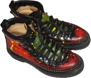 Mars Inspired Painted Boots PNG image