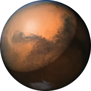 Mars Planet Detailed View PNG image