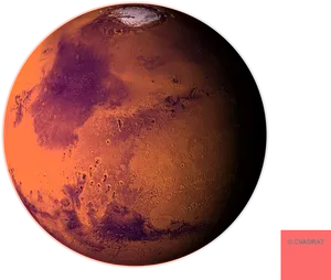 Mars Red Planet Surface View PNG image