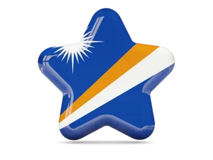 Marshall Islands Flag Star Graphic PNG image