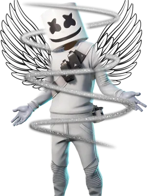 Marshmello Angel Wings Costume PNG image