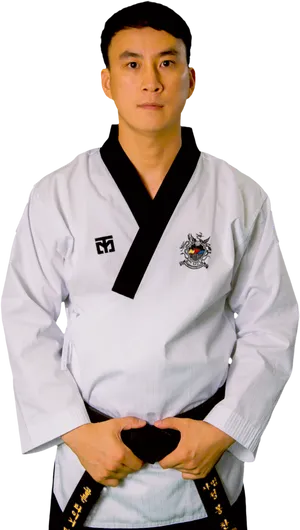 Martial_ Artist_in_ Taekwondo_ Uniform PNG image