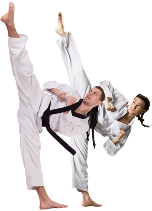 Martial Arts High Kick Practice PNG image