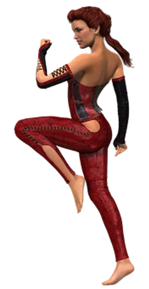 Martial_ Arts_ Pose_ Female_ Fighter