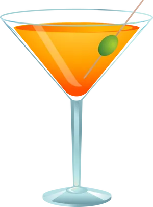 Martini Cocktail Illustration PNG image