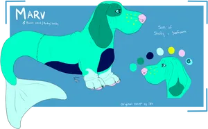 Marv Mermaid Basset Hound Concept Art PNG image