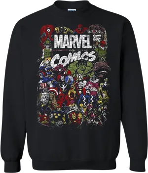 Marvel Comics Character Collage Sweatshirt PNG