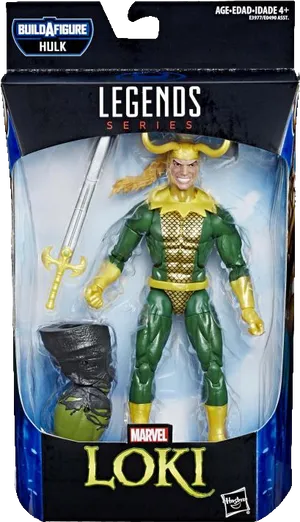 Marvel Legends Series Loki Action Figure Packaging PNG image