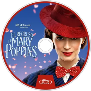 Mary Poppins Returns Blu Ray Disc Design PNG image