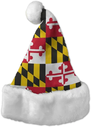 Maryland Flag Santa Hat PNG image