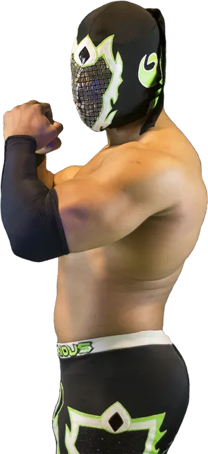 Masked_ Luchador_ Pose PNG