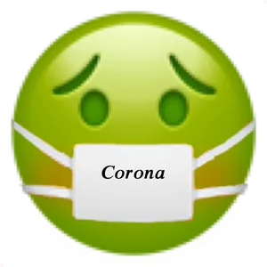 Masked Smiley Face Corona Emoji PNG image