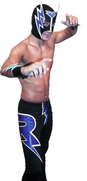 Masked Wrestler Action Pose PNG image