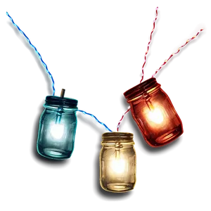 Mason Jar String Lights PNG Qng