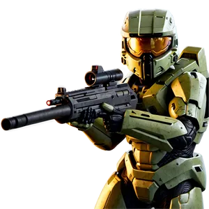 Master Chief Assault Rifle Ready PNG 1