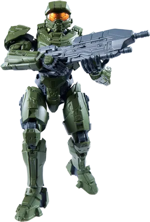 Master Chief Halo Action Pose PNG image