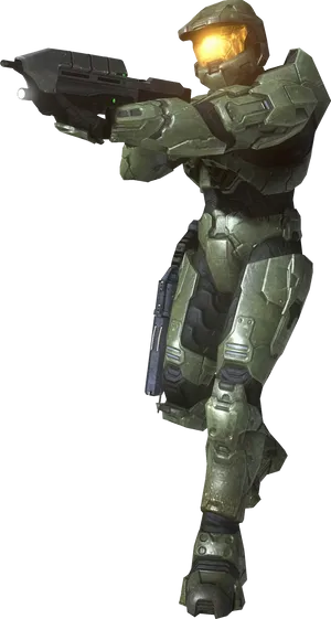 Master Chief Halo Gameplay Pose PNG