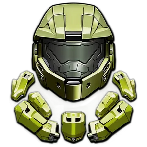Master Chief Helmet Visor PNG Cti