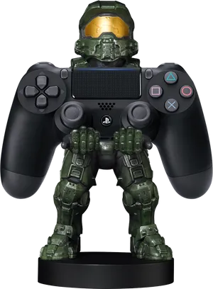 Master Chief Holding P S4 Controller