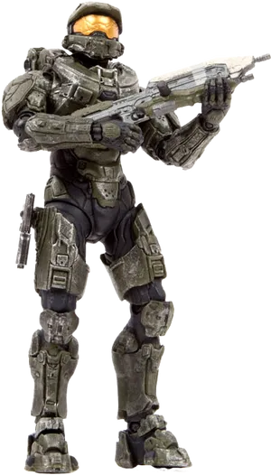 Master Chief Holding Rifle
