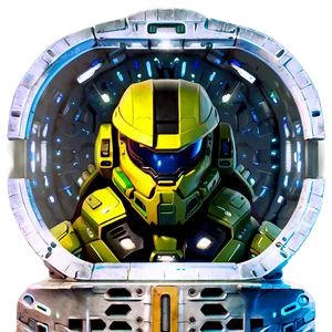 Master Chief In Cryo Sleep PNG Bae