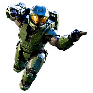 Master Chief Jumping Action PNG 05212024
