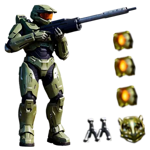 Master Chief With Battle Rifle Png 35 PNG image