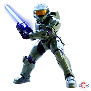 Master Chief With Energy Sword PNG 05212024