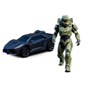 Master Chief With Ghost Vehicle PNG 36 PNG