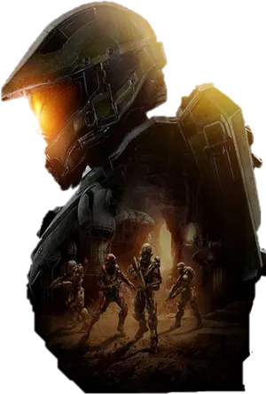 Master Chiefand Spartan Squad PNG image