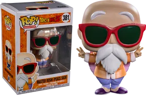 Master Roshi Peace Sign Funko Pop PNG image
