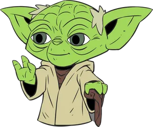 Master Yoda Cartoon Illustration PNG image