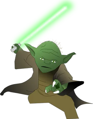 Master Yoda With Lightsaber.png