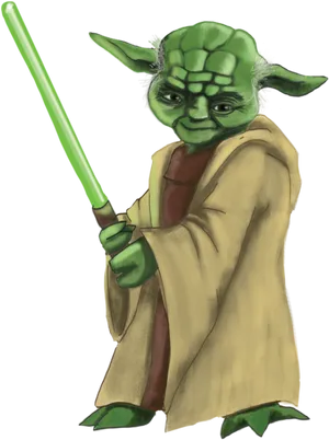 Master Yoda With Lightsaber
