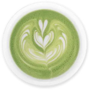 Matcha Latte Art Top View PNG image