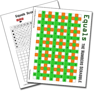 Math Scrabble Board Game Sheets PNG