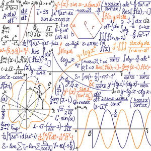 Mathematical Concepts Collage PNG image