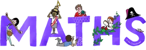 Maths Characters Interacting With Letters PNG image