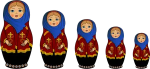 Matryoshka Dolls Set PNG image