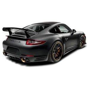 Matte Black Porsche PNG Ett15 PNG