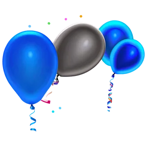 Matte Blue Balloons PNG 95