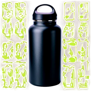 Matte Finish Reusable Water Bottle PNG Ais PNG