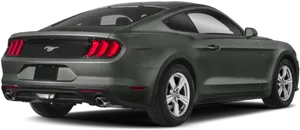 Matte Gray Ford Mustang Rear View PNG image